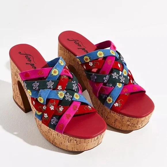 BNIB Free People FP Collection Lisbon Platform Mules - Picture 2 of 14